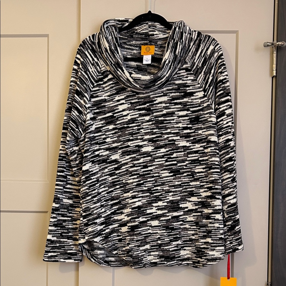 Ruby Rd. Monochrome Cowl Neck Sweater